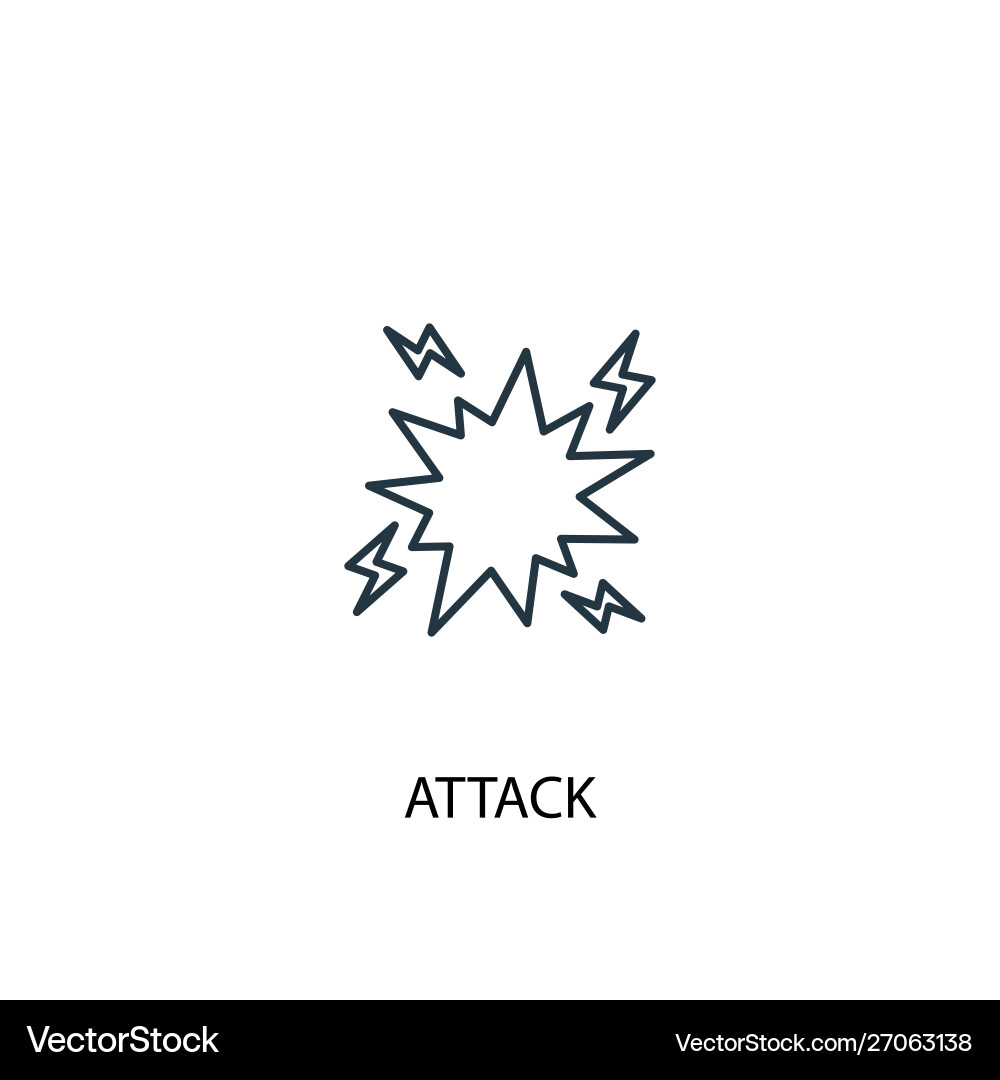 Attack concept line icon simple element vector image