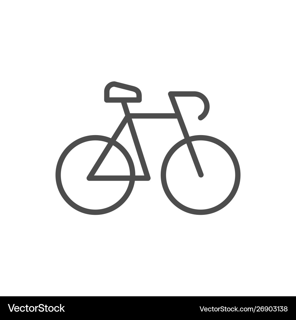 Bike Line Icon - Cycling Outline vector image