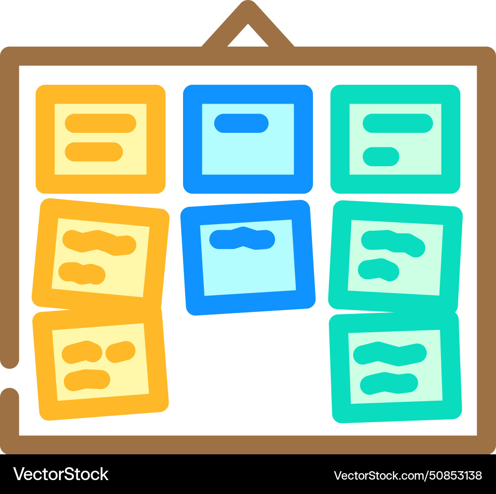Card sorting ux ui design color icon vector image