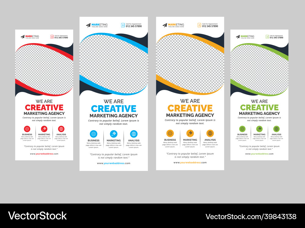 Corporate roll up banner template for commercial u Corporate roll up banner template for commercial u vector image