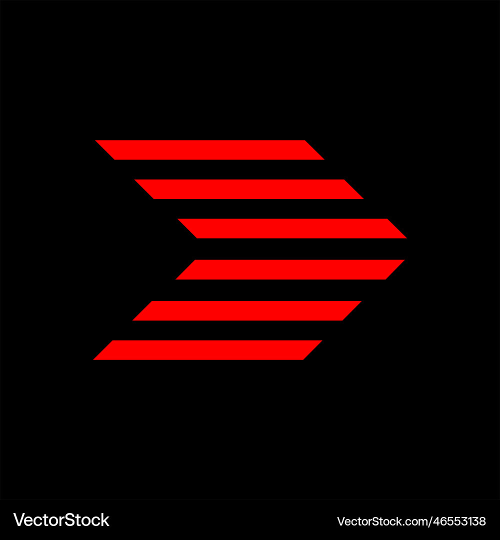 D initial with arrow logo design icon template Vector Image