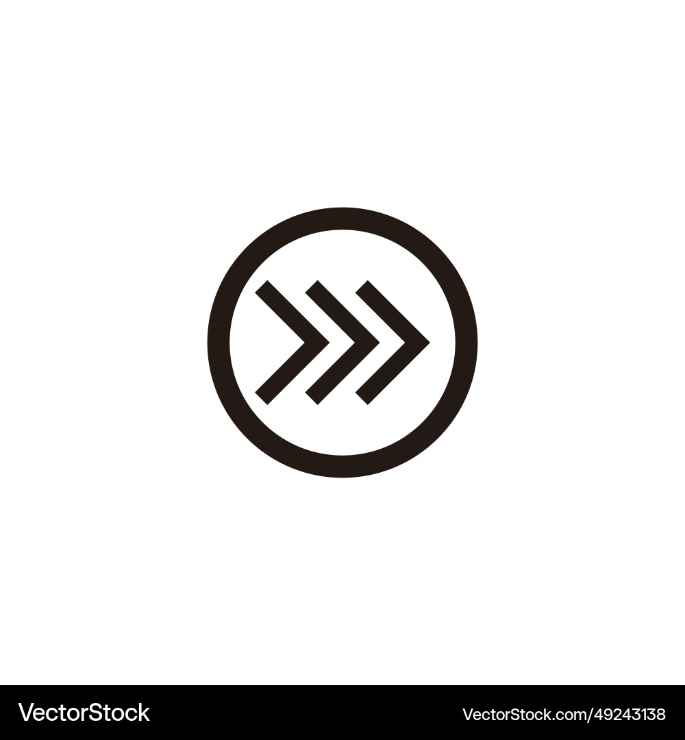 Direction button pointer circle geometric symbol vector image