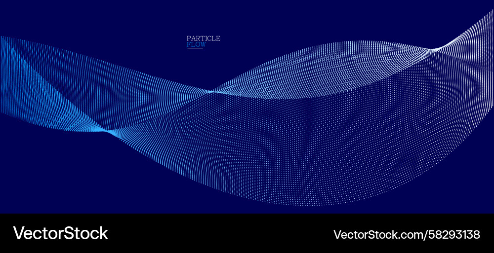 Dynamic Blue Particle Flow Vector Image