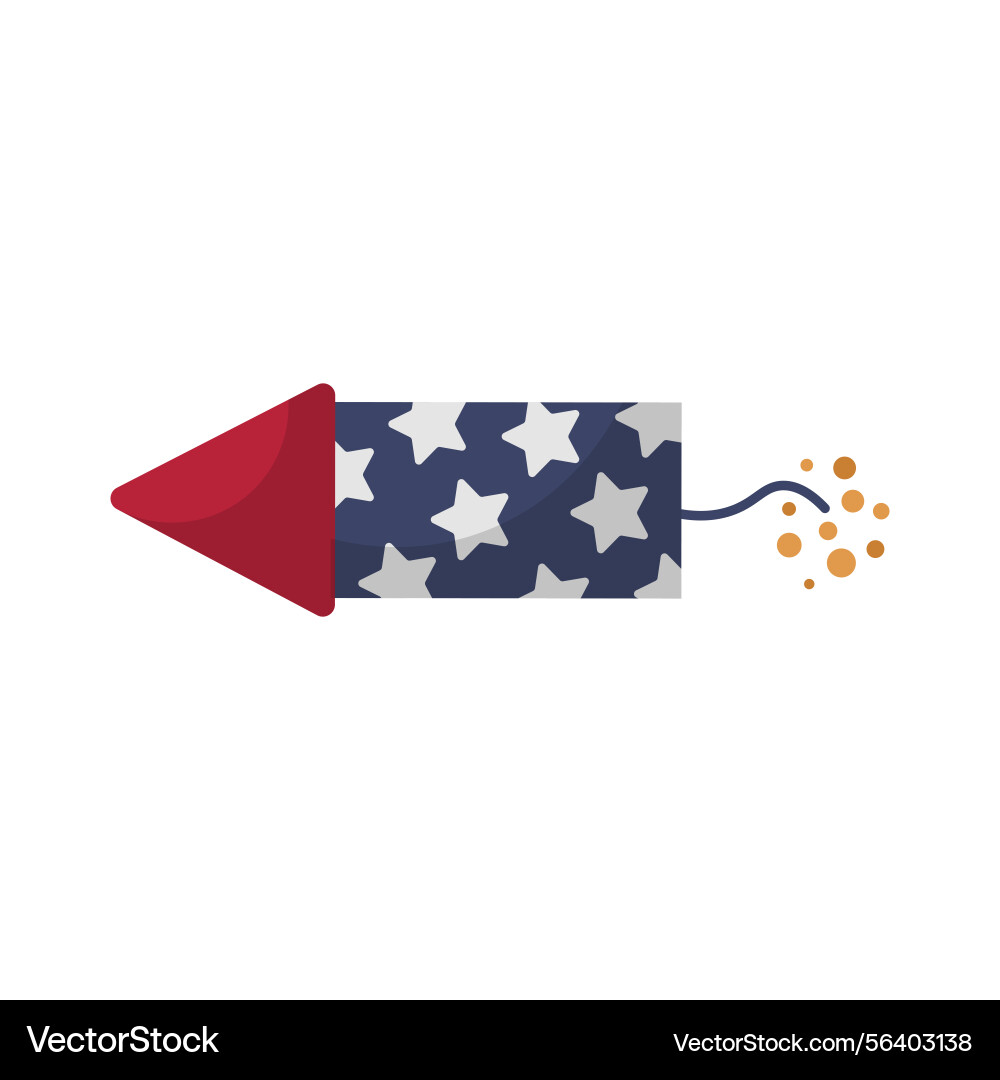 Firecracker with usa flag symbol in flat design Vector Image