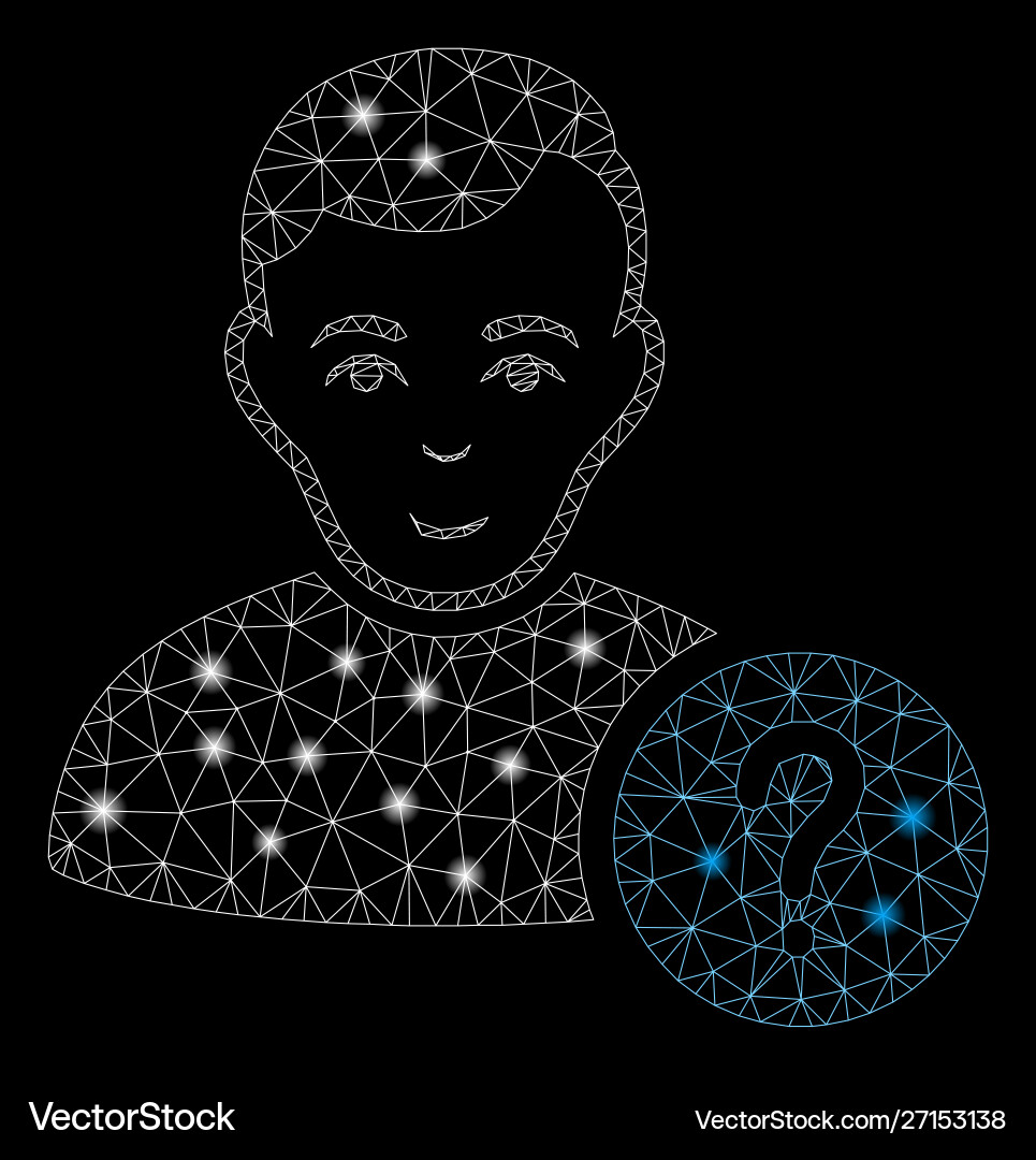 Flare mesh wire frame user status with spots Flare mesh wire frame user status with spots vector image