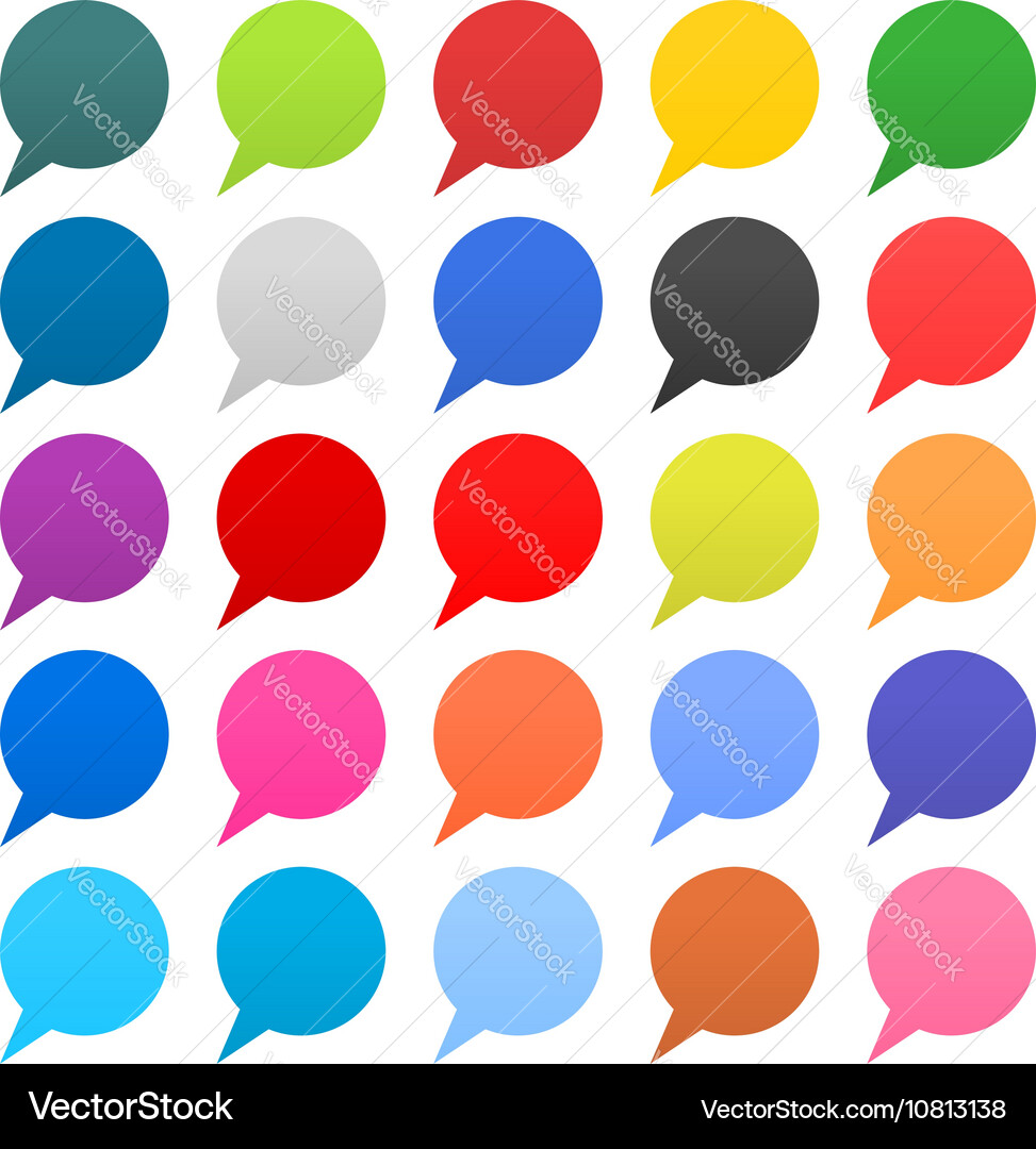 Flat speech bubble sign web icon circle shape vector image