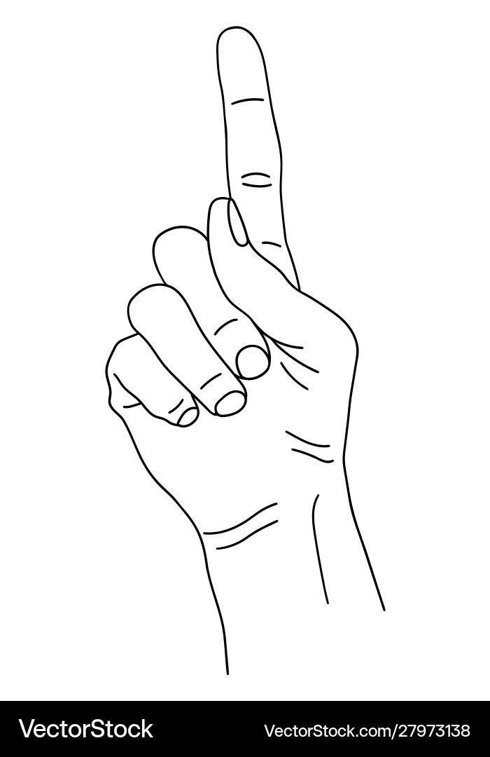 Gesture - index finger up counting on fingers Gesture - index finger up counting on fingers vector image