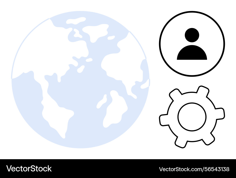 Global connection with user and management Vector Image