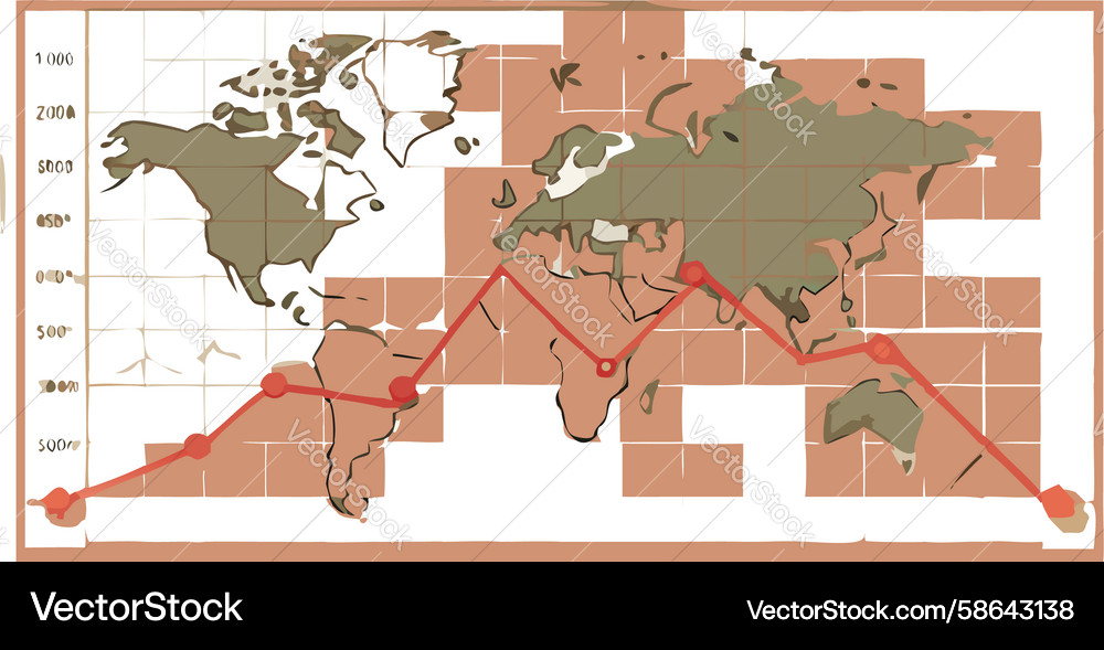 Global Network Data Map Vector Image