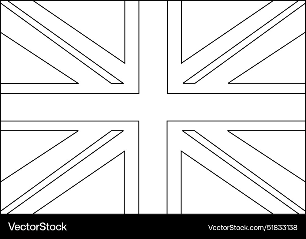 Graphic line contour great britain flag Graphic line contour great britain flag Vector Image