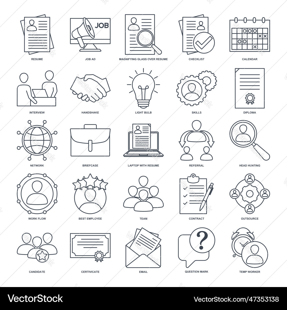 Headhunting and recruiting elements set icon Headhunting and recruiting elements set icon vector image