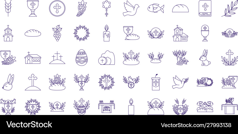 Isolierte Religion Ikone Set Line Design Isolierte Religion Ikone Set Line Design vektorbild