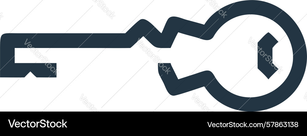 Key with keyhole icon security access point vector image
