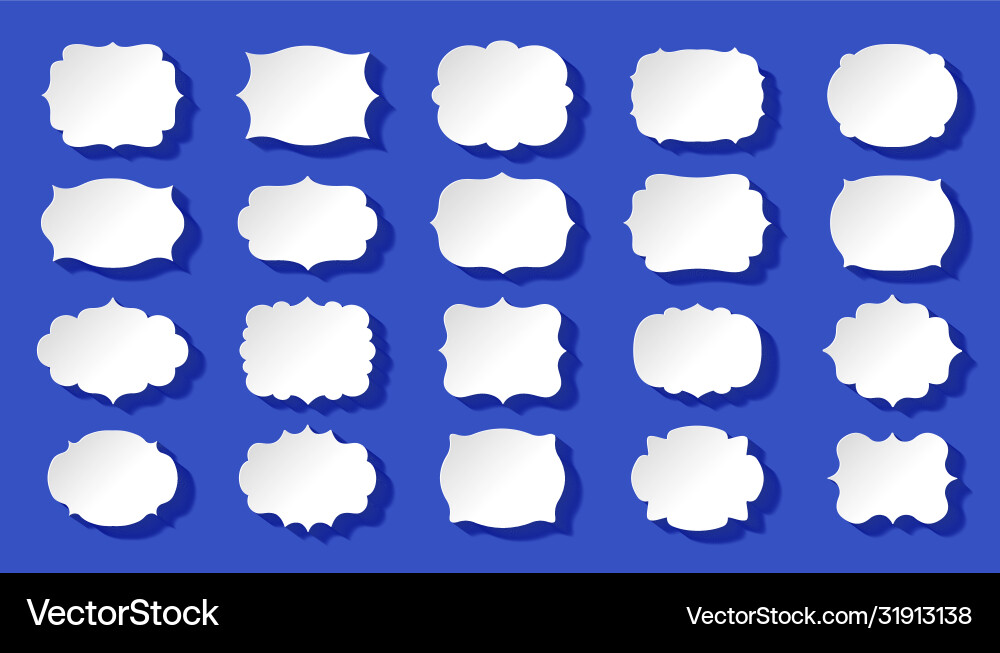 Label frames white paper set empty frame Label frames white paper set empty frame vector image
