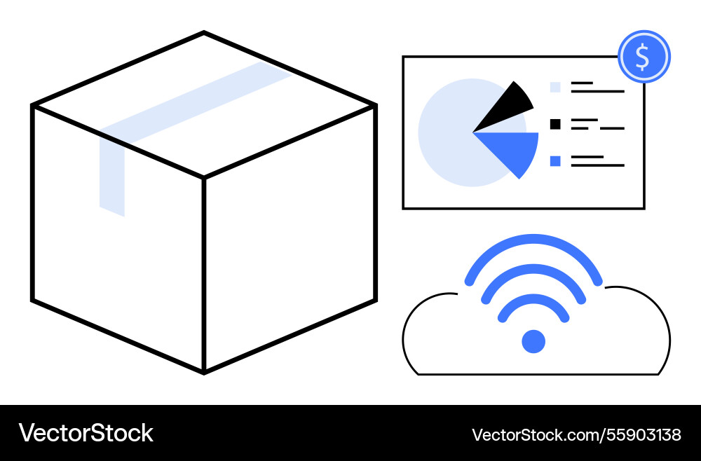 Logistics and data analytics with cloud connection Logistics and data analytics with cloud connection vector image