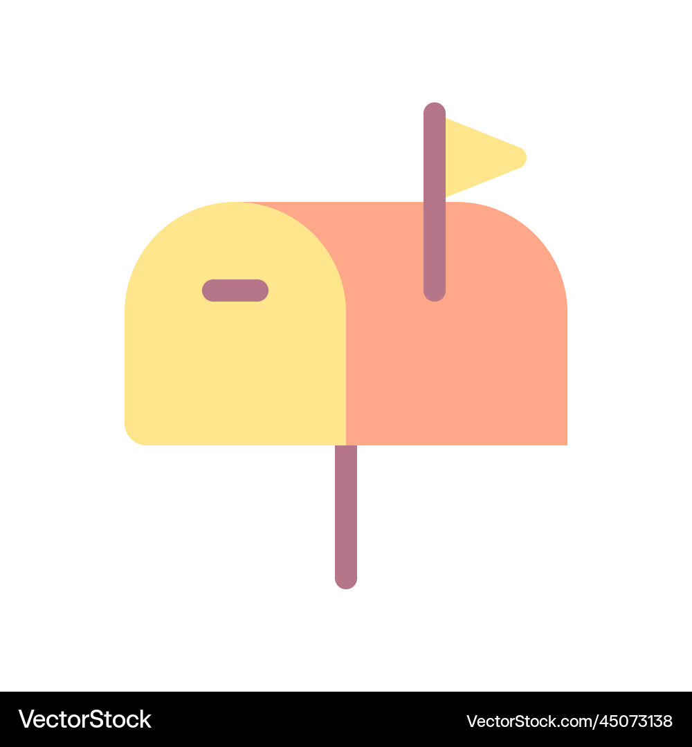Mailbox flat color ui icon Mailbox flat color ui icon vector image