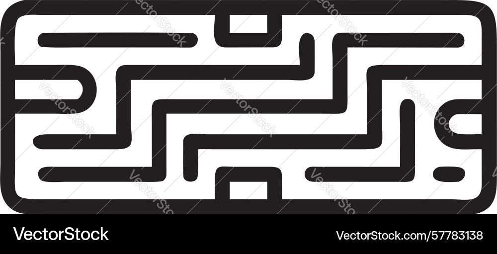Maze pattern frame challenge solution design Vector Image