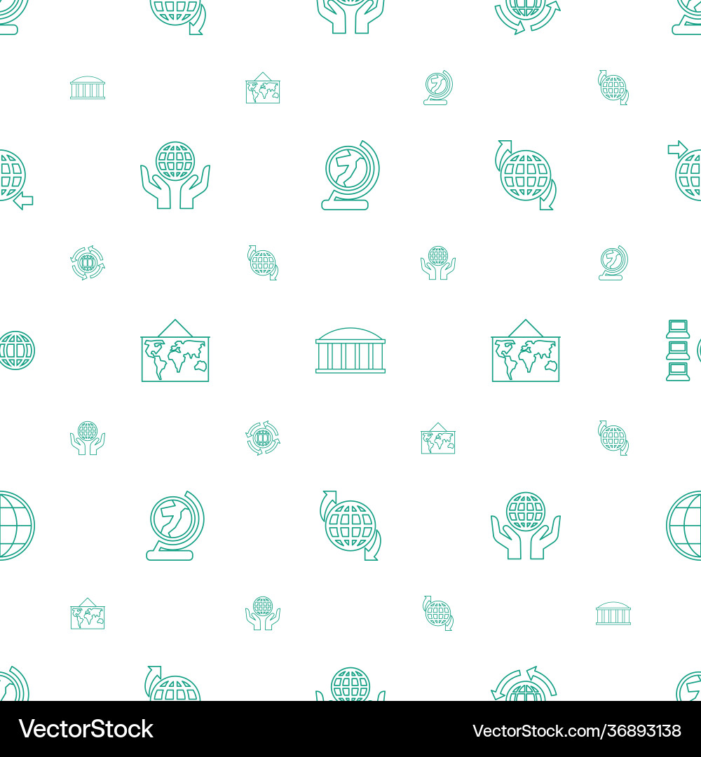 Planet icons pattern seamless white background vector image
