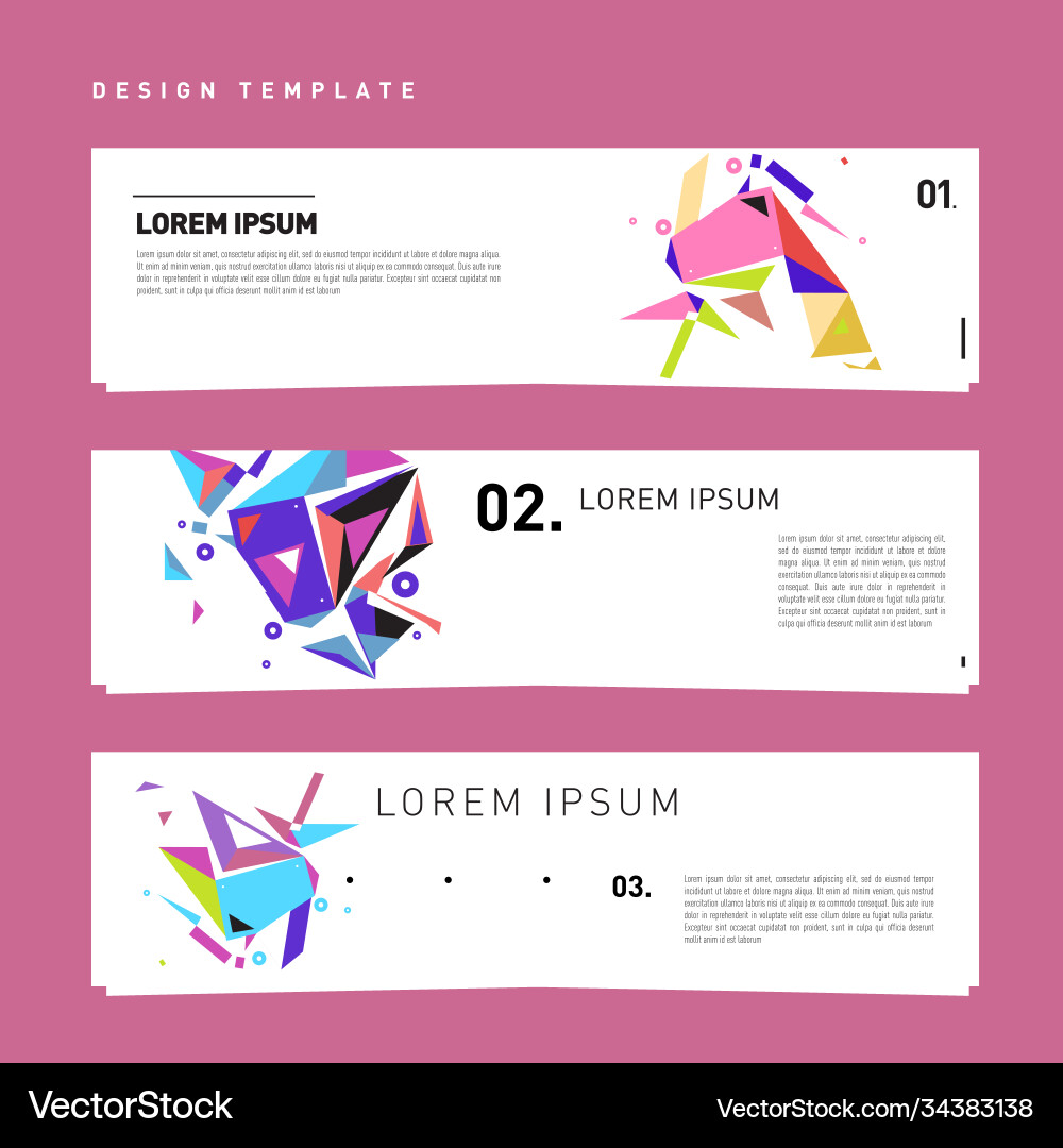 Set abstract banner web design template retro Vector Image