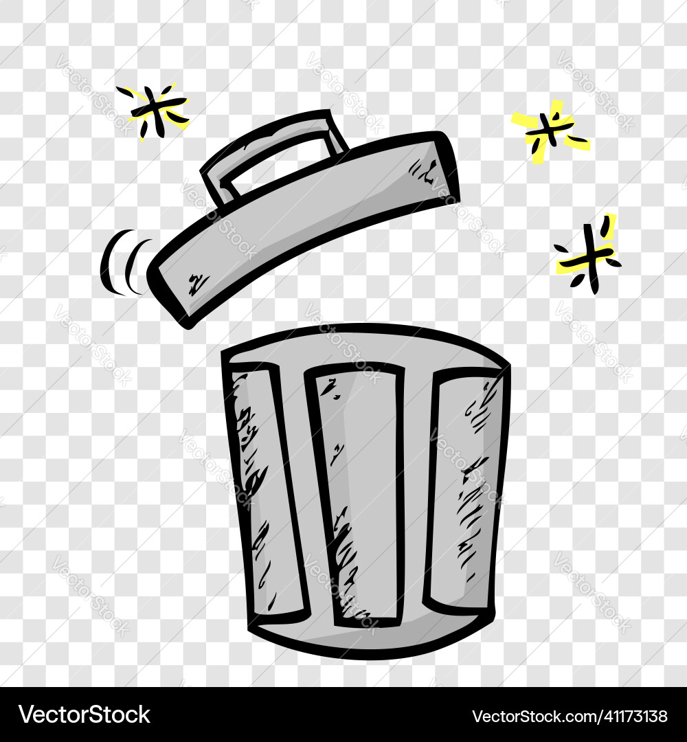 Simple gray hand draw sketch of opened empty Vector Image