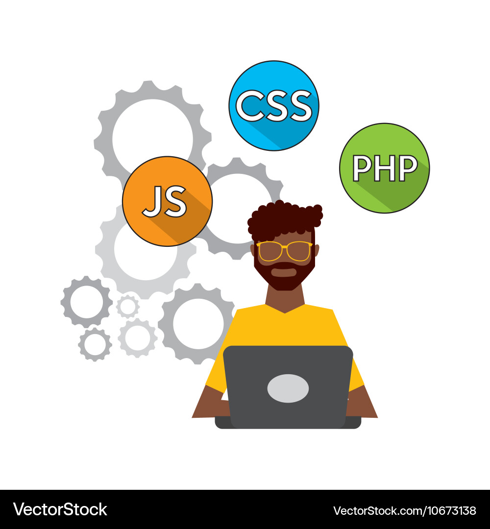 Software developer and programmer vector image