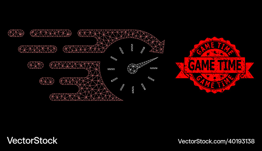 Textured game time seal and polygonal network Textured game time seal and polygonal network vector image