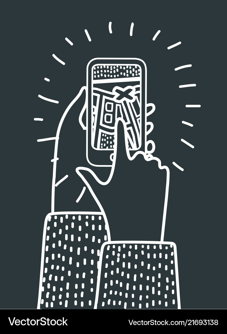 Tourist using navigation app on the mobile phone Tourist using navigation app on the mobile phone vector image