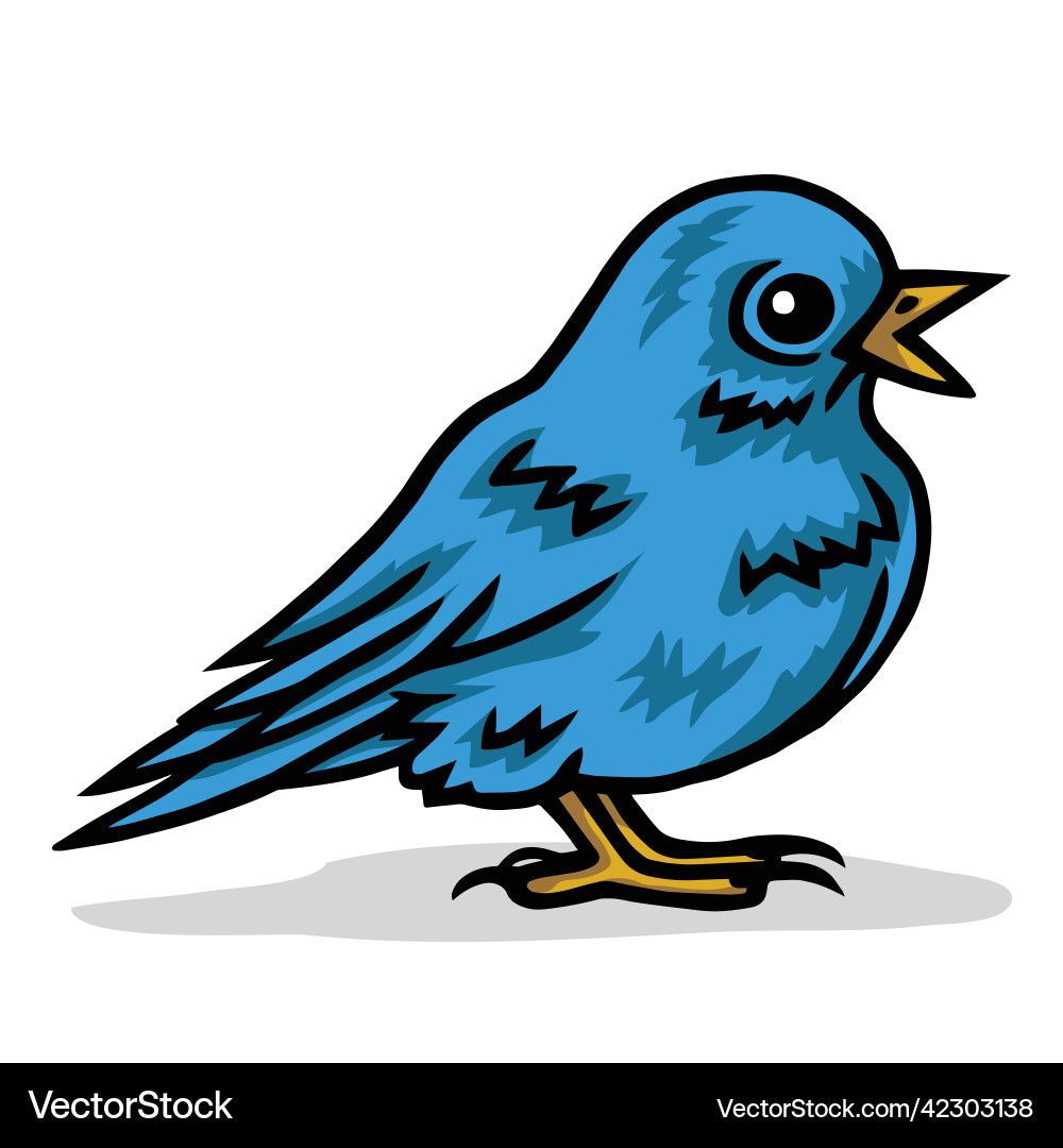 Twitter bluebird blue baby bird cartoon Twitter bluebird blue baby bird cartoon vector image