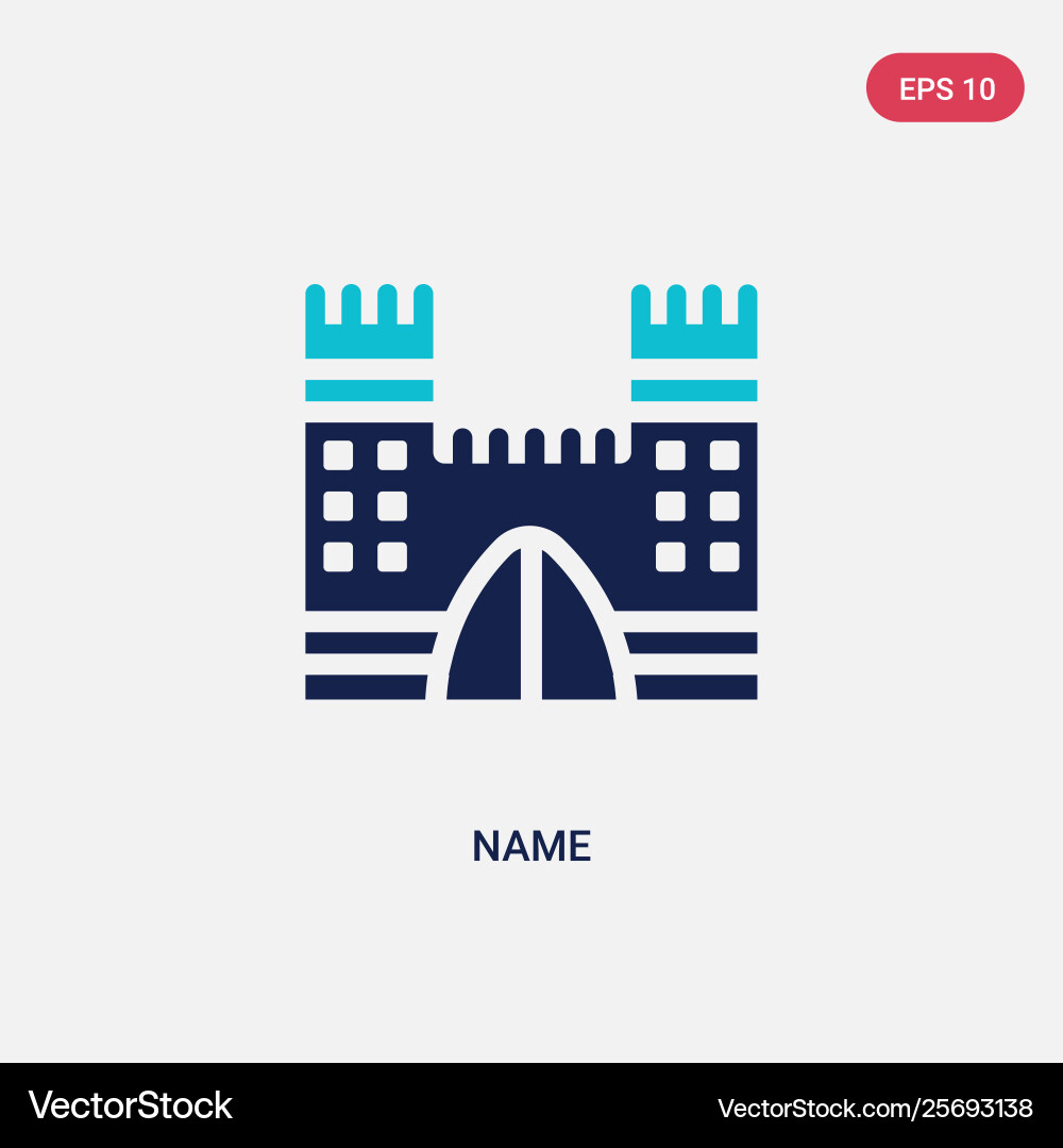 Two color name icon from architecture and travel Two color name icon from architecture and travel vector image