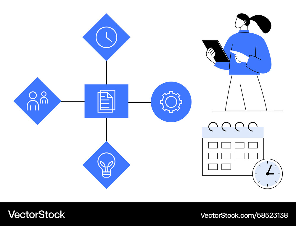 Workflow Management & Task Flow Vector Image