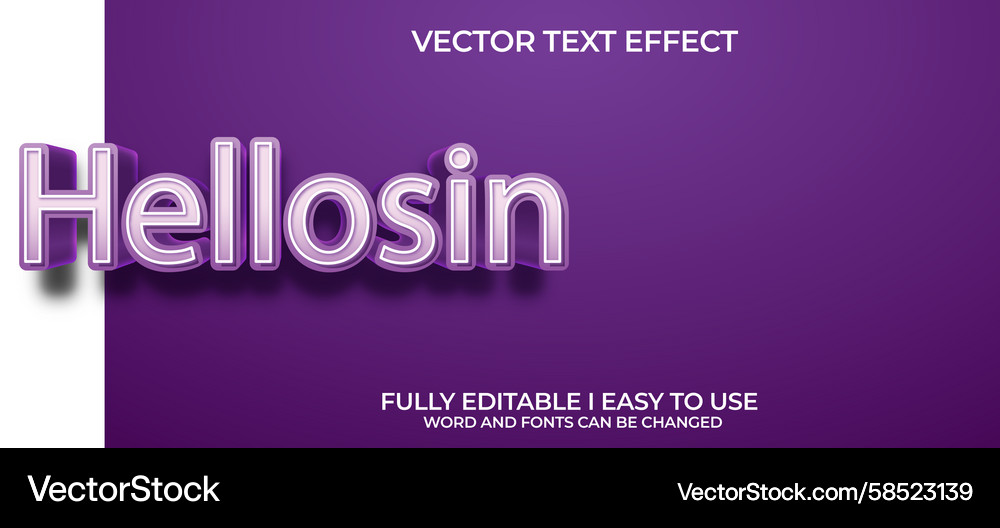 3D Text Effect - Editable & Customizable Vector Image