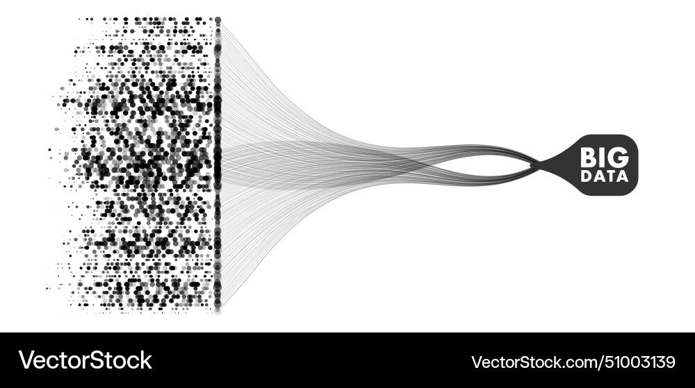 Big data flow representation vector image