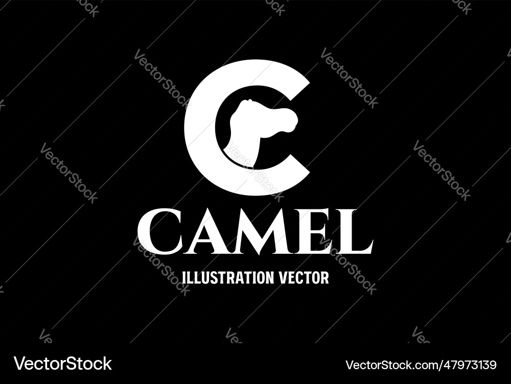 Camel Caravan Initial C Symbol vector image