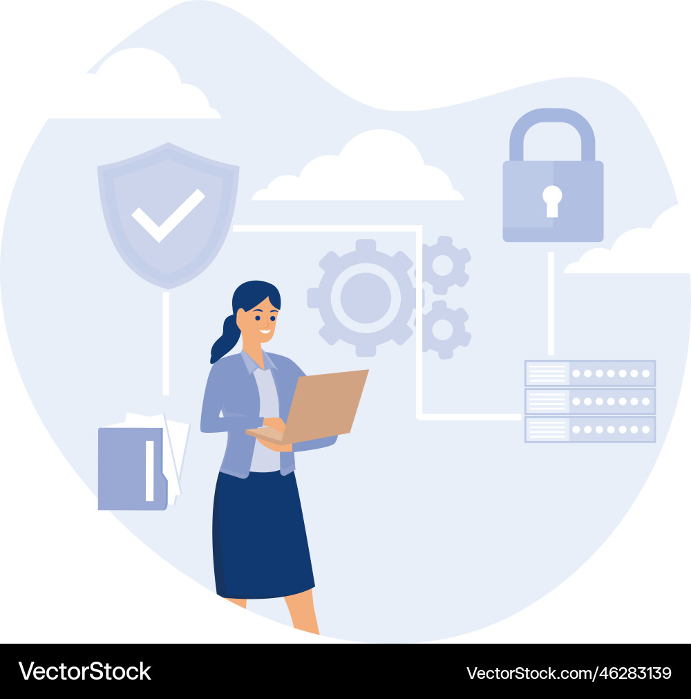 Database security abstract conceptsecure file vector image
