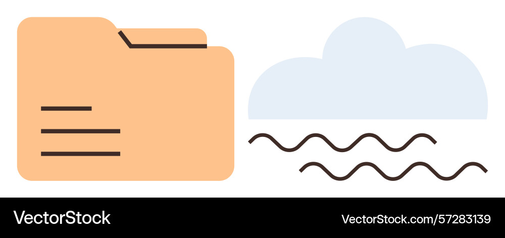 Dateiordner mit Cloud-Speicher und Synchronisation Dateiordner mit Cloud-Speicher und Synchronisation vektorbild