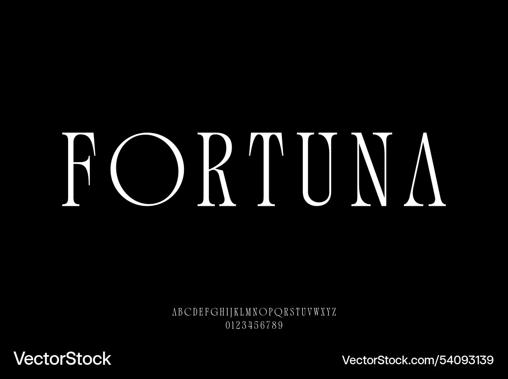 Elegant minimalist serif alphabet display font vector image