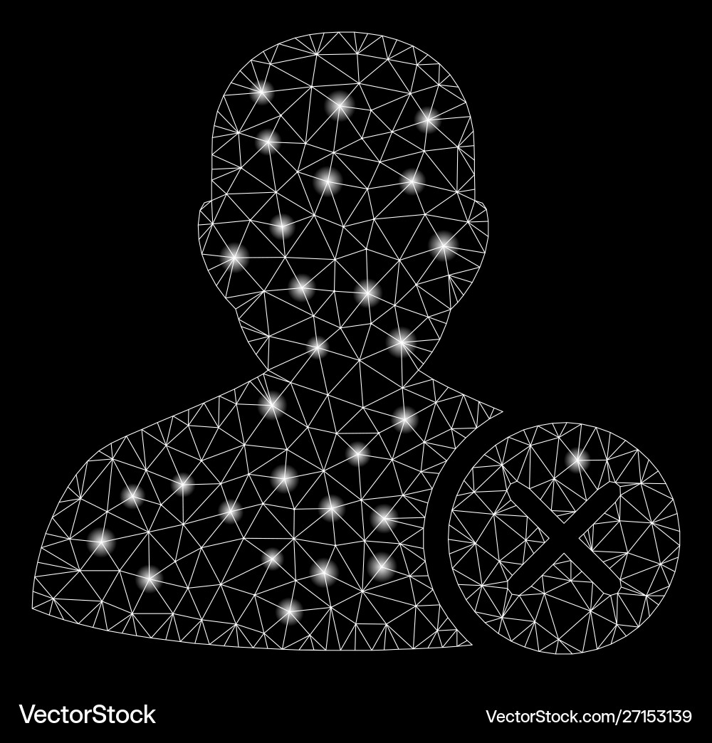 Flare mesh wire frame user erase with spots vector image