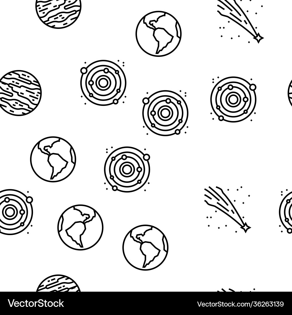 Galaxy system space seamless pattern Galaxy system space seamless pattern vector image