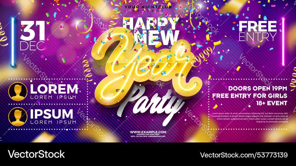 Happy new year 2025 party flyer template Happy new year 2025 party flyer template vector image