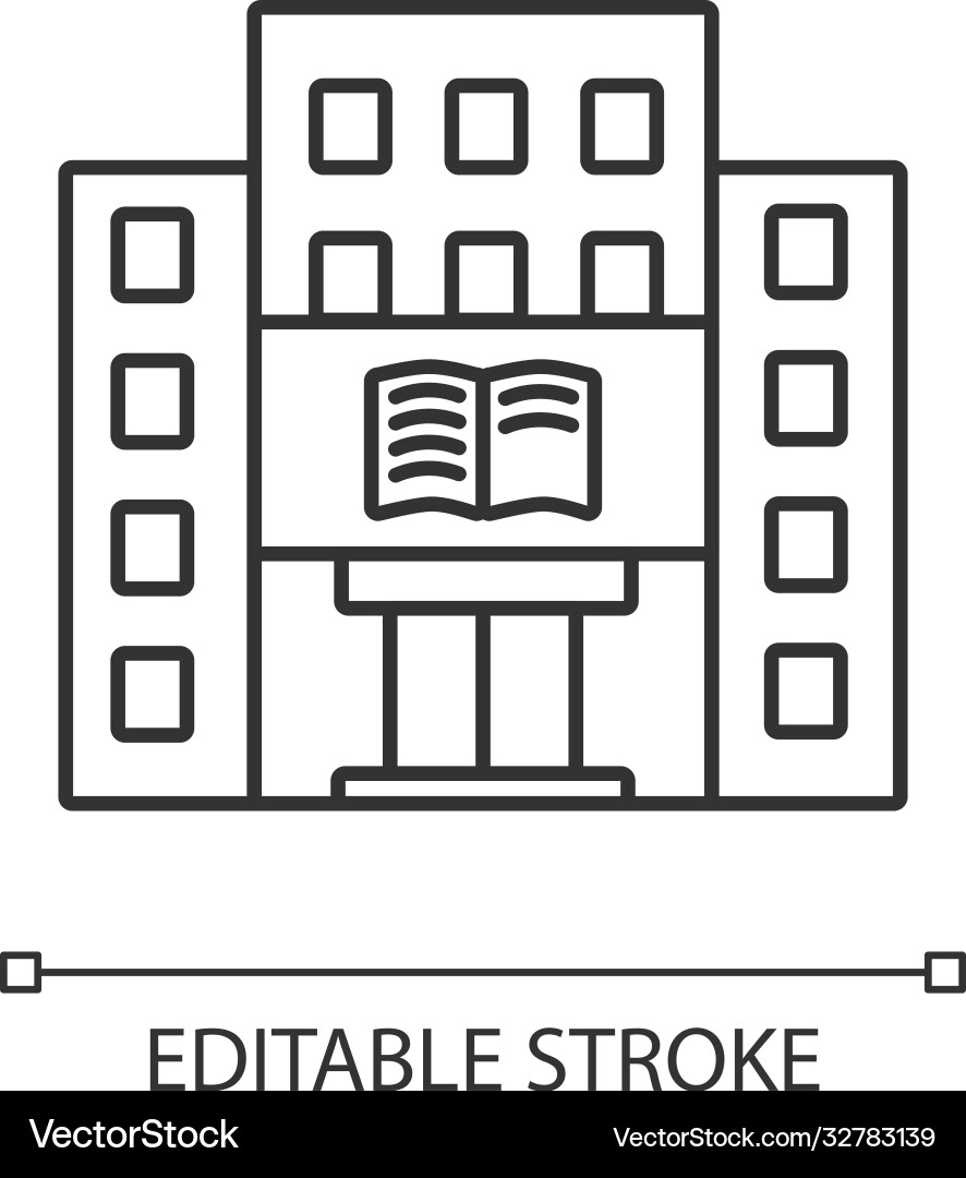 Library pixel perfect linear icon Library pixel perfect linear icon vector image