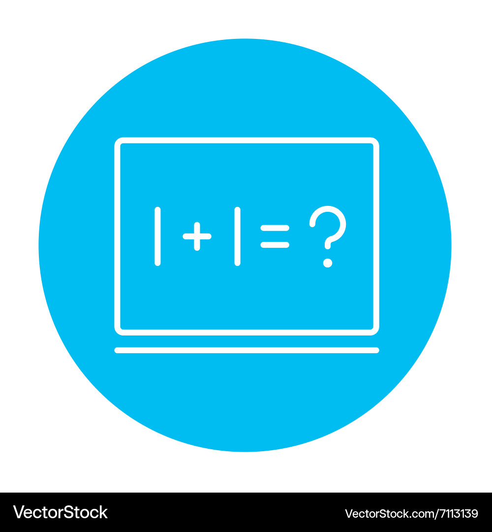 Maths example written on blackboard line icon Vector Image