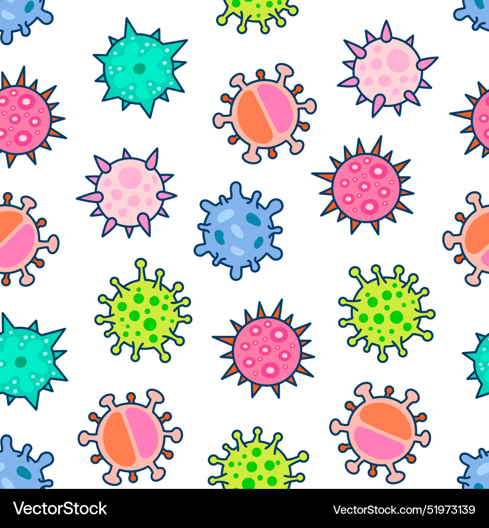 Microbes and pathogen seamless pattern Vector Image