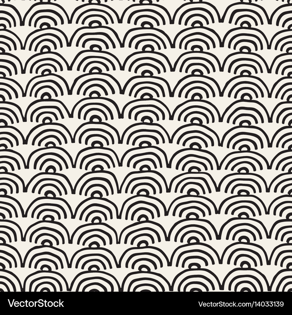 Monochrome minimalistic seamless pattern with arcs Vector Image
