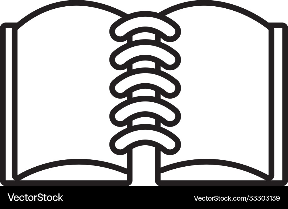 Notebook school open line style icon vector image