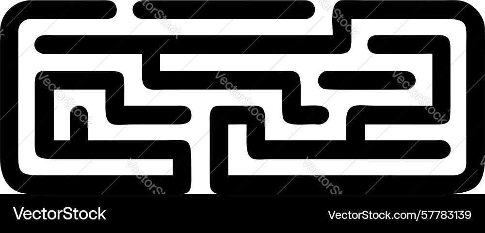 Rectangular maze pattern exploring intricate vector image