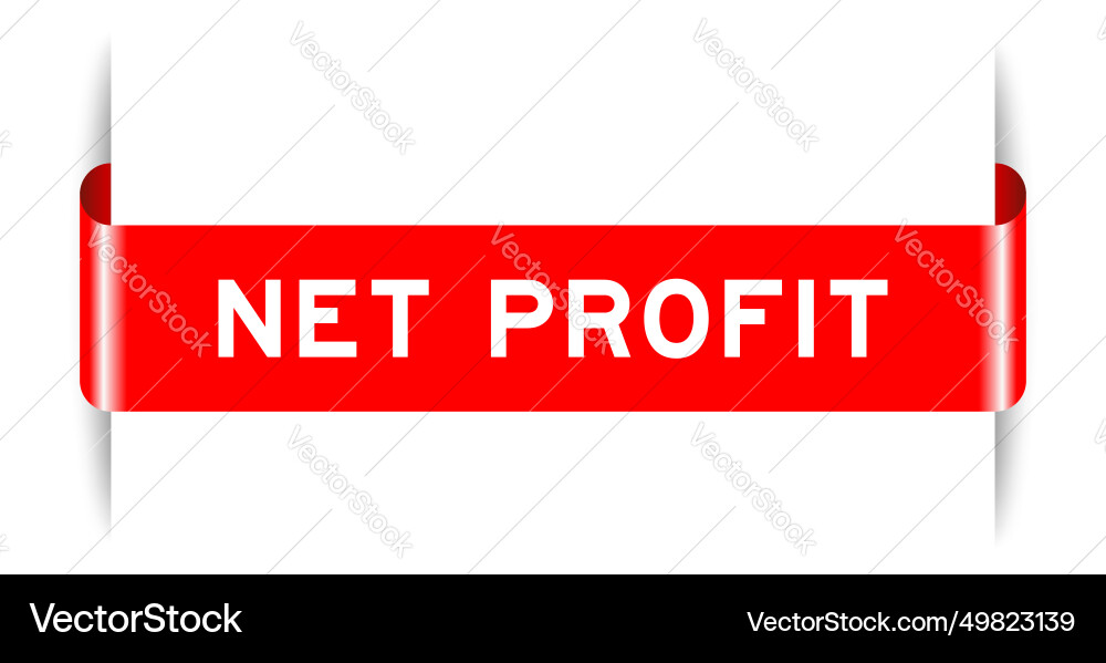 Red color inserted label banner with word net Vector Image