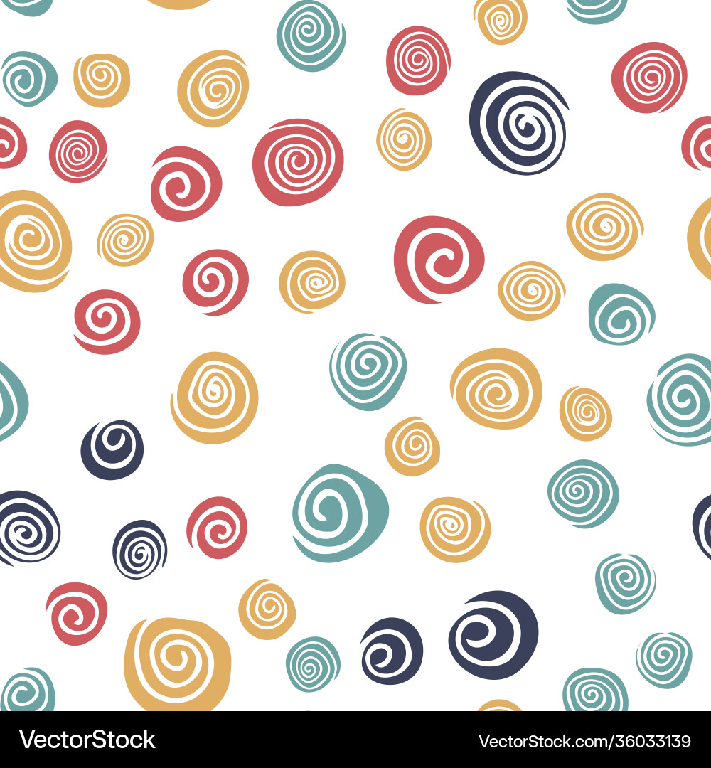Seamless pattern with colorful spirals Seamless pattern with colorful spirals vector image