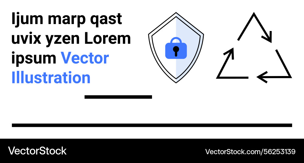 Secure shield with lock icon and recycling symbol Vector Image