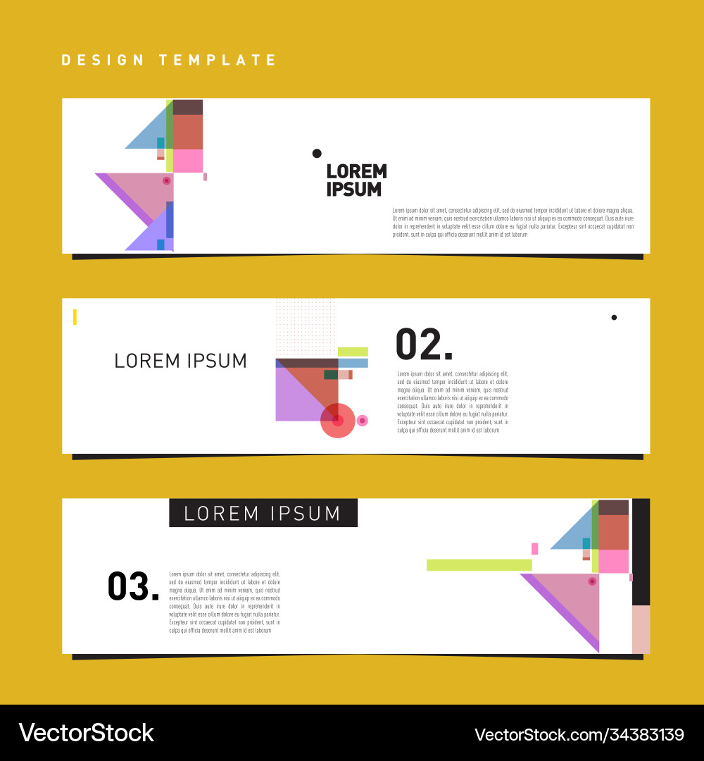 Set abstract banner web design template retro Vector Image