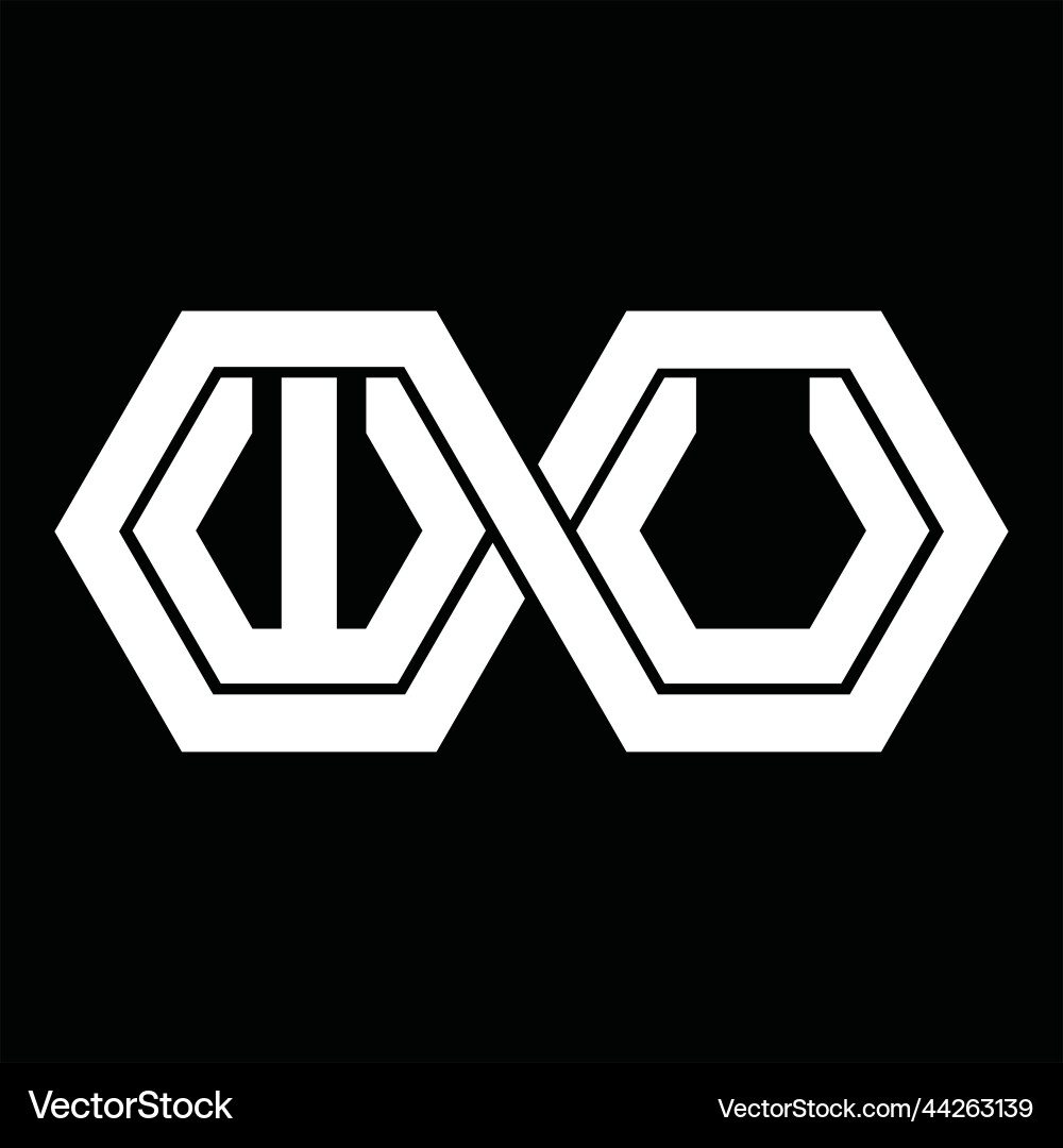 Wu logo monogram with hexagon template Vector Image